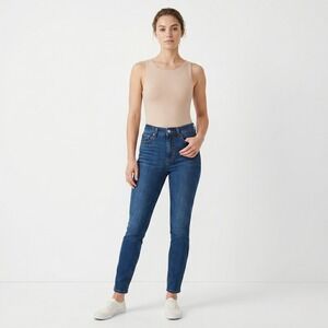 Express Women Jeans FLEXX Skinny High‎ Rise S Short Blue Stretch Denim 0/2/4 NWT